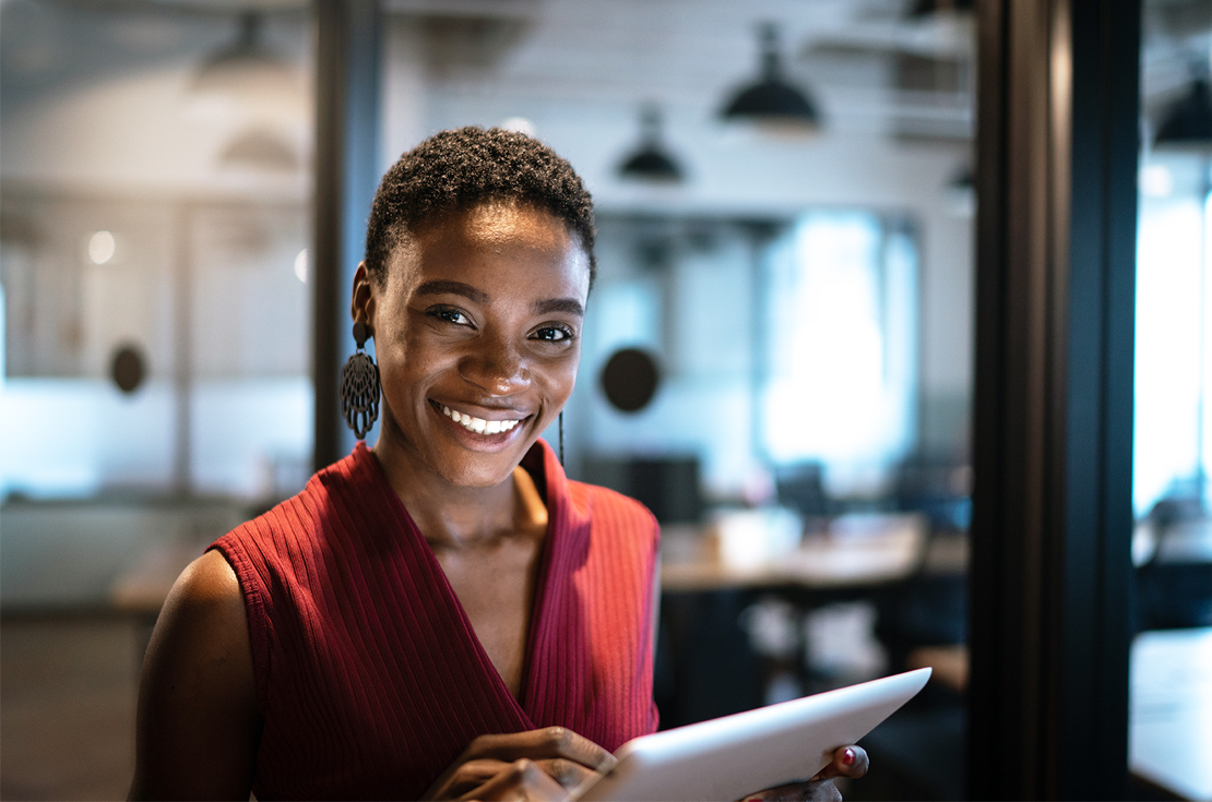 Woman smiling